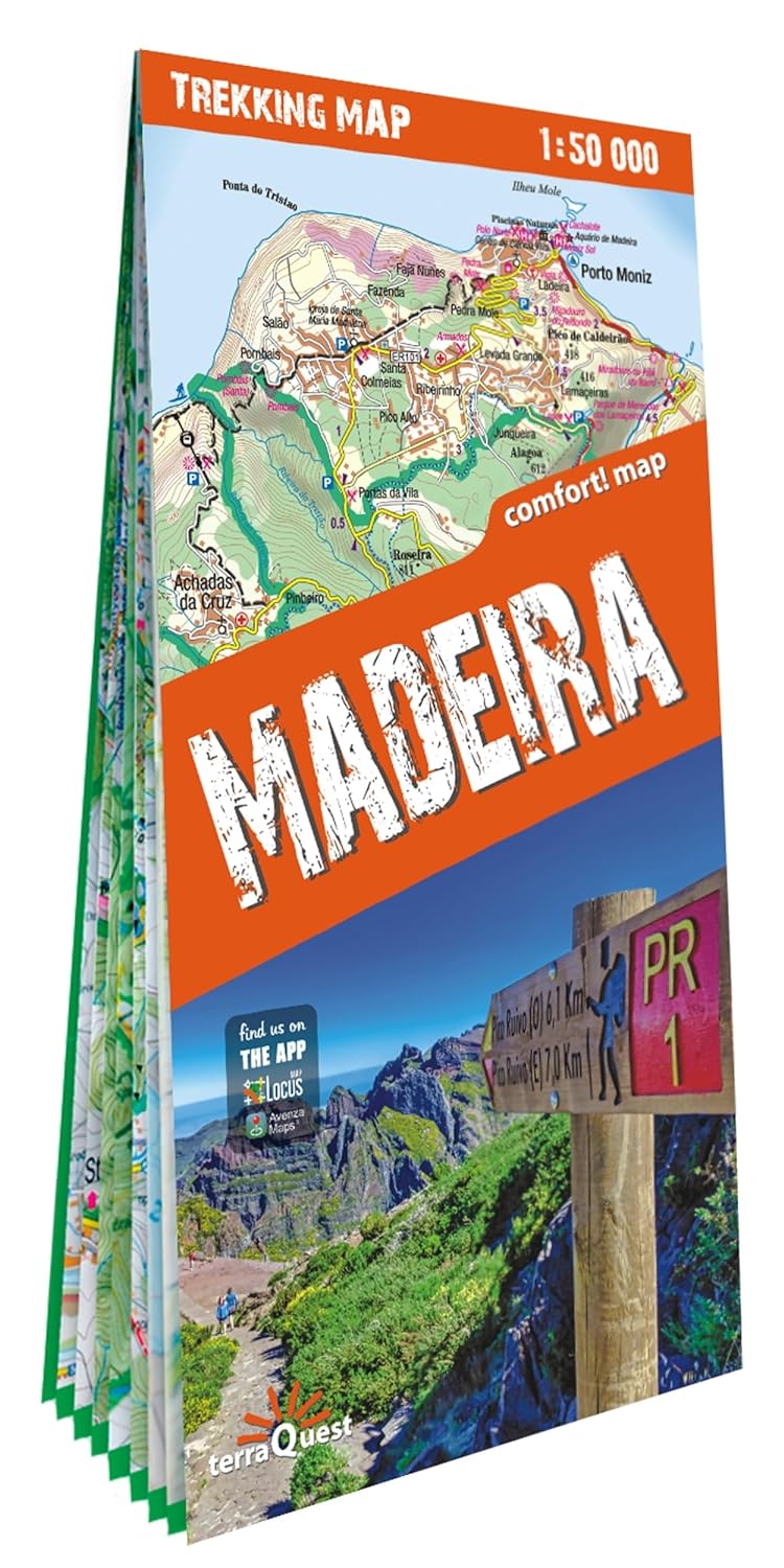 Online bestellen: Wandelkaart Trekking map Madeira | TerraQuest