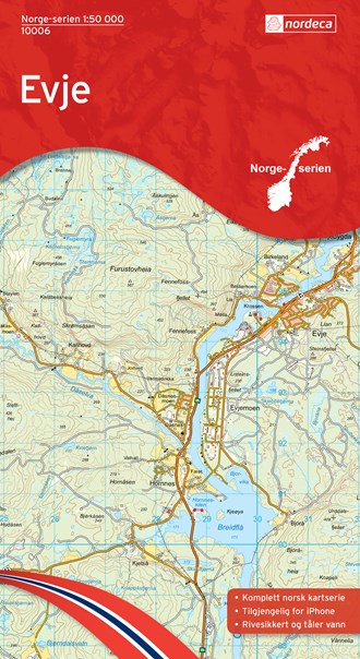 Online bestellen: Wandelkaart - Topografische kaart 10006 Norge Serien Evje | Nordeca