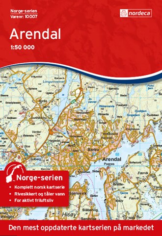 Online bestellen: Wandelkaart - Topografische kaart 10007 Norge Serien Arendal | Nordeca