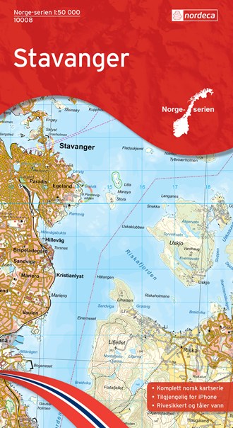 Online bestellen: Wandelkaart - Topografische kaart 10008 Norge Serien Stavanger | Nordeca