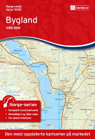 Online bestellen: Wandelkaart - Topografische kaart 10010 Norge Serien Bygland | Nordeca