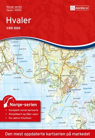 Online bestellen: Wandelkaart - Topografische kaart 10013 Norge Serien Hvaler | Nordeca