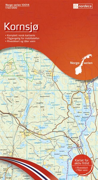 Online bestellen: Wandelkaart - Topografische kaart 10014 Norge Serien Kornsjø | Nordeca