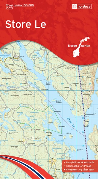 Online bestellen: Wandelkaart - Topografische kaart 10021 Norge Serien Store Le | Nordeca