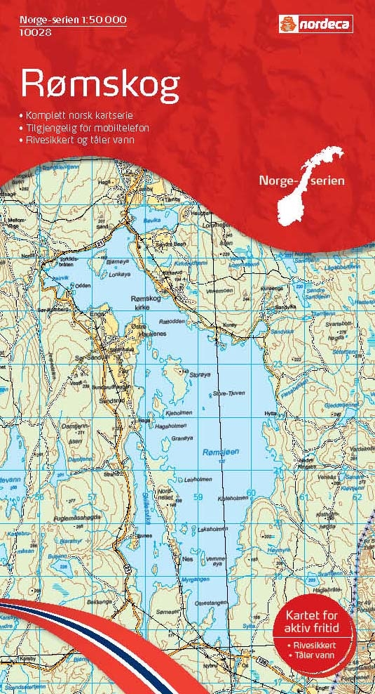 Online bestellen: Wandelkaart - Topografische kaart 10028 Norge Serien Rømskog | Nordeca