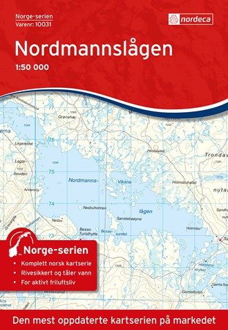 Online bestellen: Wandelkaart - Topografische kaart 10031 Norge Serien Nordmannslågen | Nordeca