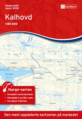 Online bestellen: Wandelkaart - Topografische kaart 10032 Norge Serien Kalhovd | Nordeca