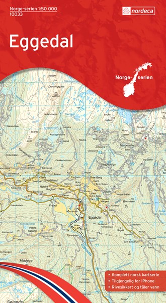 Online bestellen: Wandelkaart - Topografische kaart 10033 Norge Serien Eggedal | Nordeca