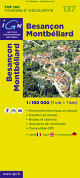 Wegenkaart - Landkaart 137 fietskaart Besançon - Lausanne - Pontarlier - Neuchâtel - Jura | IGN |