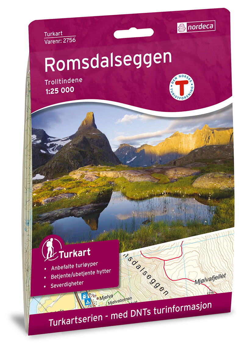 Online bestellen: Wandelkaart 2756 Turkart Romsdalseggen | Nordeca