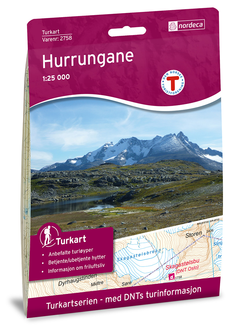 Online bestellen: Wandelkaart 2758 Turkart Hurrungane | Nordeca