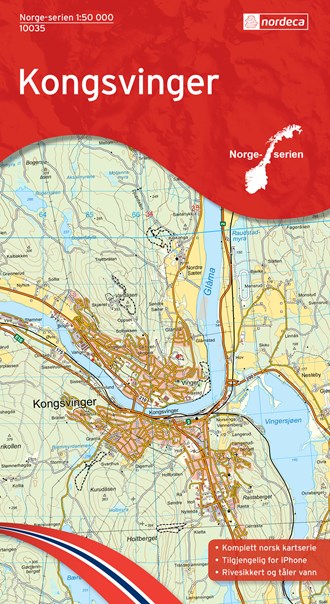 Online bestellen: Wandelkaart - Topografische kaart 10035 Norge Serien Kongsvinger | Nordeca