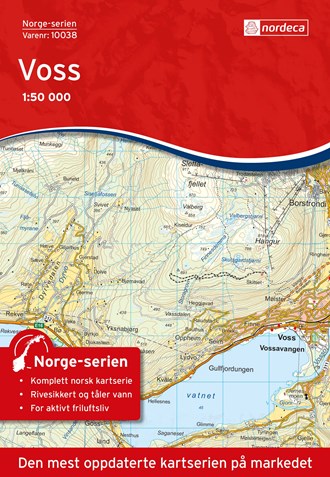 Online bestellen: Wandelkaart - Topografische kaart 10038 Norge Serien Voss | Nordeca