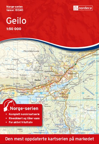Online bestellen: Wandelkaart - Topografische kaart 10040 Norge Serien Geilo | Nordeca