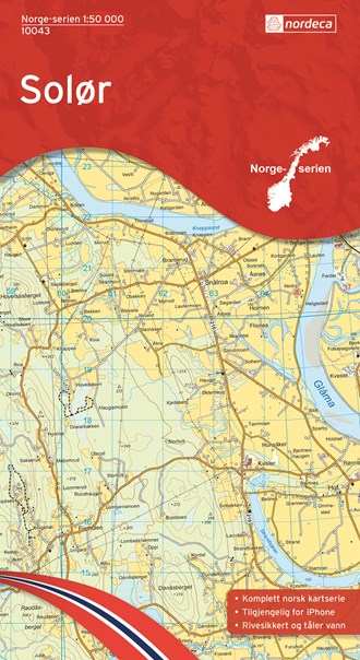 Online bestellen: Wandelkaart - Topografische kaart 10043 Norge Serien Solør | Nordeca