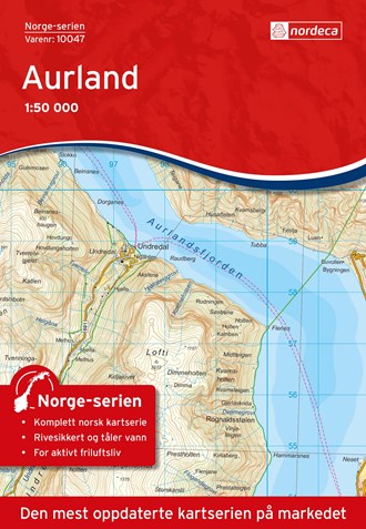 Online bestellen: Wandelkaart - Topografische kaart 10047 Norge Serien Aurland | Nordeca
