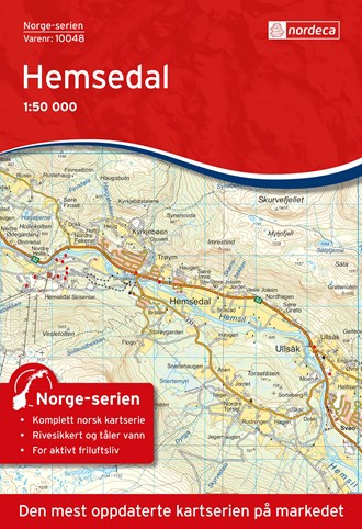 Online bestellen: Wandelkaart - Topografische kaart 10048 Norge Serien Hemsedal | Nordeca
