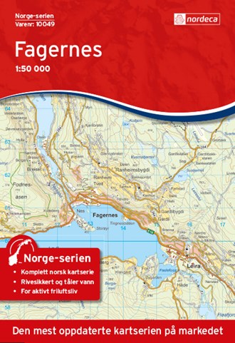 Online bestellen: Wandelkaart - Topografische kaart 10049 Norge Serien Fagernes | Nordeca
