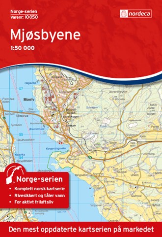 Online bestellen: Wandelkaart - Topografische kaart 10050 Norge Serien Mjøsbyene | Nordeca