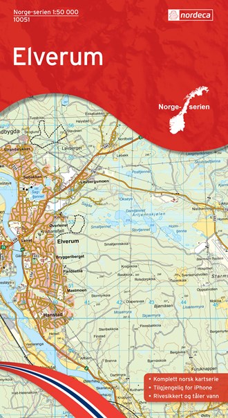Online bestellen: Wandelkaart - Topografische kaart 10051 Norge Serien Elverum | Nordeca
