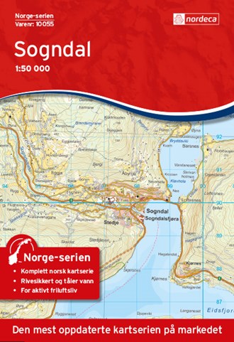Online bestellen: Wandelkaart - Topografische kaart 10055 Norge Serien Sogndal | Nordeca