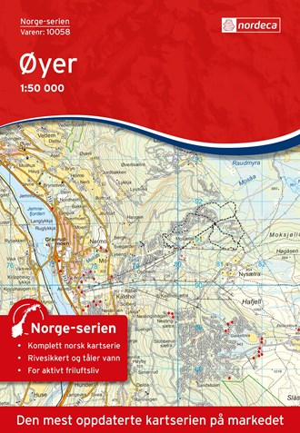 Online bestellen: Wandelkaart - Topografische kaart 10058 Norge Serien Øyer | Nordeca