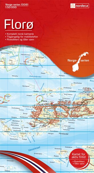 Online bestellen: Wandelkaart - Topografische kaart 10061 Norge Serien Florø | Nordeca