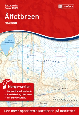 Online bestellen: Wandelkaart - Topografische kaart 10062 Norge Serien Ålfotbreen | Nordeca