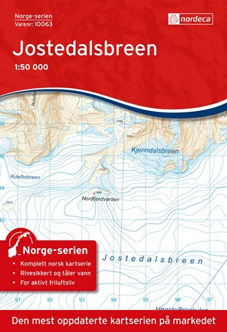 Online bestellen: Wandelkaart - Topografische kaart 10063 Norge Serien Jostedalsbreen | Nordeca