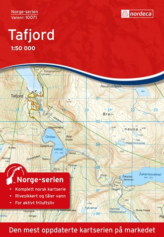 Online bestellen: Wandelkaart - Topografische kaart 10071 Norge Serien Tafjord | Nordeca