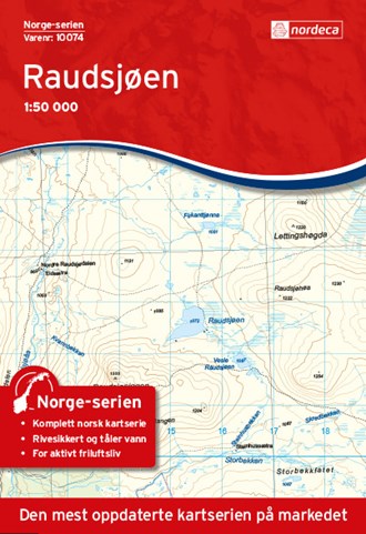 Online bestellen: Wandelkaart - Topografische kaart 10074 Norge Serien Raudsjøen | Nordeca
