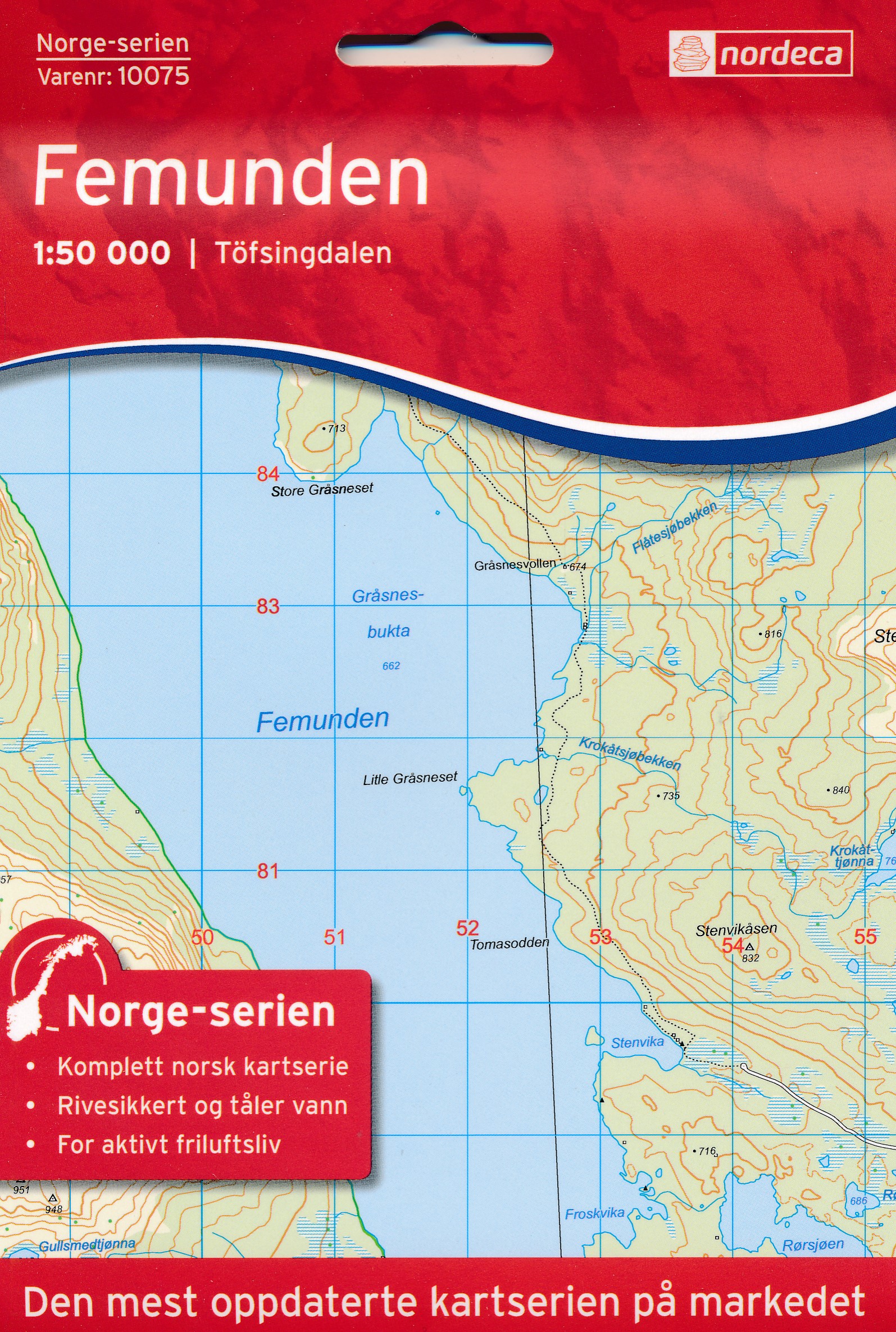 Online bestellen: Wandelkaart - Topografische kaart 10075 Norge Serien Femunden - Töfsingdalen | Nordeca