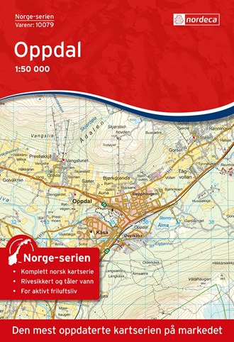 Online bestellen: Wandelkaart - Topografische kaart 10079 Norge Serien Oppdal | Nordeca