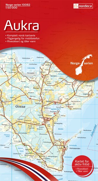 Online bestellen: Wandelkaart - Topografische kaart 10082 Norge Serien Aukra | Nordeca