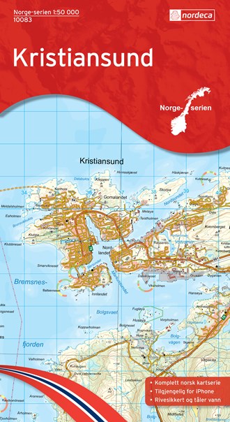 Online bestellen: Wandelkaart - Topografische kaart 10083 Norge Serien Kristiansund | Nordeca