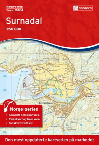Online bestellen: Wandelkaart - Topografische kaart 10084 Norge Serien Surnadal | Nordeca