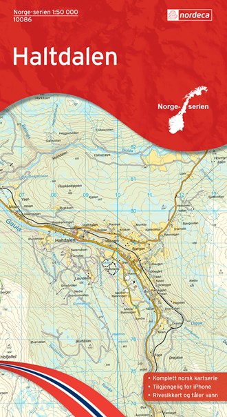 Online bestellen: Wandelkaart - Topografische kaart 10086 Norge Serien Haltdalen | Nordeca