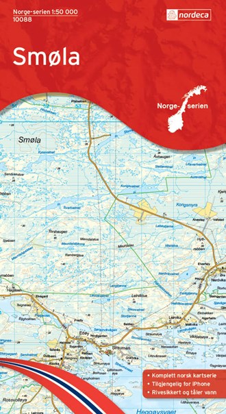 Online bestellen: Wandelkaart - Topografische kaart 10088 Norge Serien Smøla | Nordeca