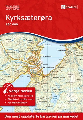Online bestellen: Wandelkaart - Topografische kaart 10089 Norge Serien Kyrksæterøra | Nordeca