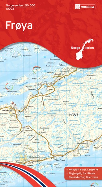 Online bestellen: Wandelkaart - Topografische kaart 10093 Norge Serien Frøya | Nordeca