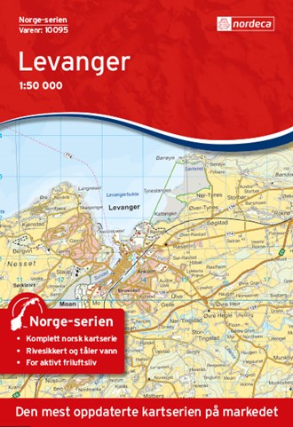 Online bestellen: Wandelkaart - Topografische kaart 10095 Norge Serien Levanger | Nordeca