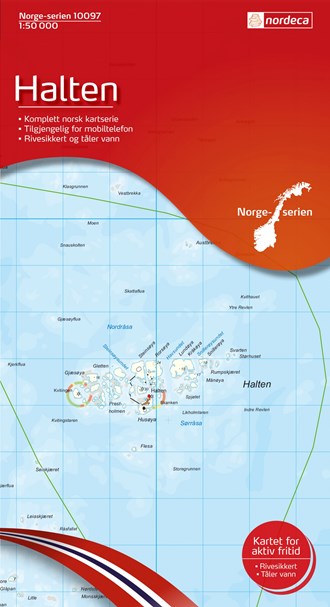 Online bestellen: Wandelkaart - Topografische kaart 10097 Norge Serien Halten | Nordeca
