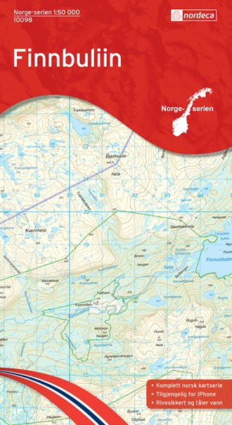 Online bestellen: Wandelkaart - Topografische kaart 10098 Norge Serien Finnbuliin | Nordeca