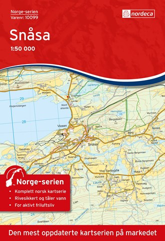Online bestellen: Wandelkaart - Topografische kaart 10099 Norge Serien Snåsa | Nordeca
