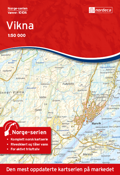 Online bestellen: Wandelkaart - Topografische kaart 10106 Norge Serien Vikna | Nordeca