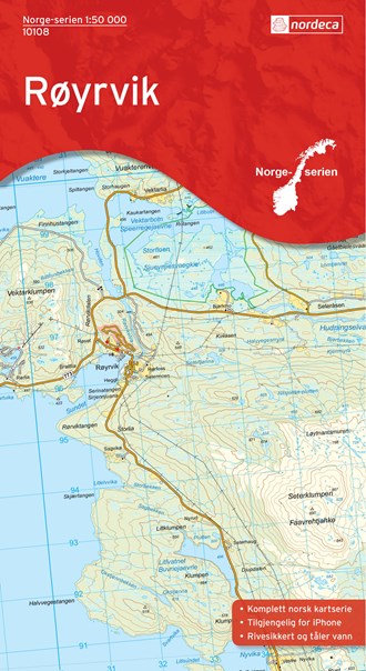 Online bestellen: Wandelkaart - Topografische kaart 10108 Norge Serien Røyrvik | Nordeca