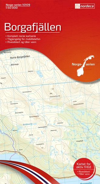 Online bestellen: Wandelkaart - Topografische kaart 10109 Norge Serien Borgarfjällen | Nordeca