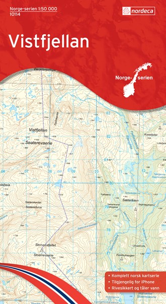 Online bestellen: Wandelkaart - Topografische kaart 10114 Norge Serien Vistfjellan | Nordeca