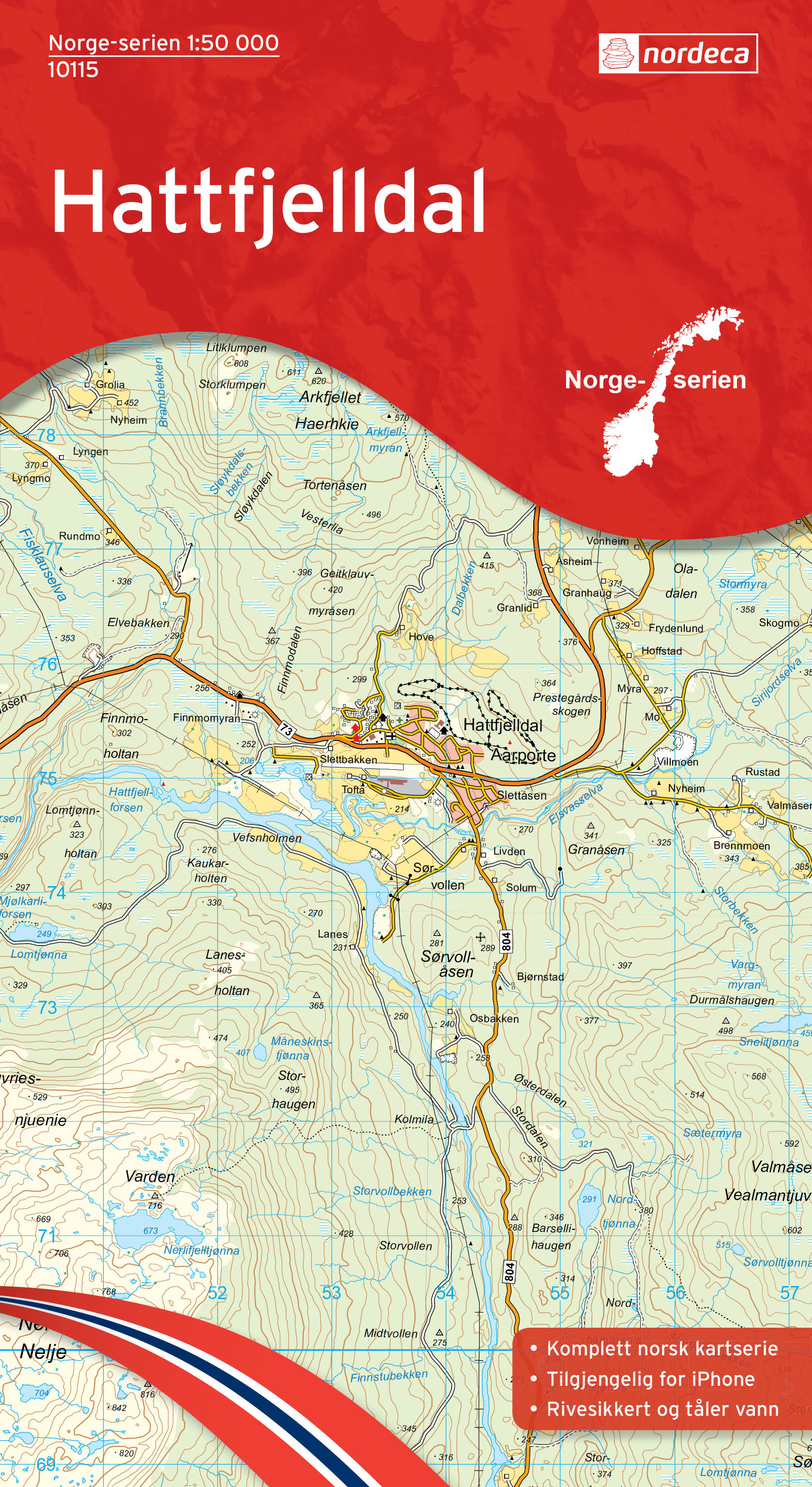 Wandelkaart - Topografische kaart 10115 Norge Serien Hattfjelldal | No