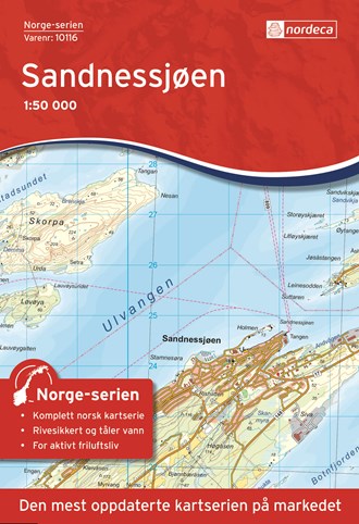 Online bestellen: Wandelkaart - Topografische kaart 10116 Norge Serien Sandnessjøen | Nordeca